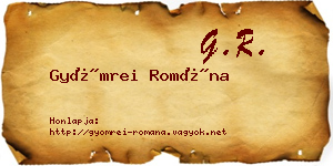 Gyömrei Romána névjegykártya